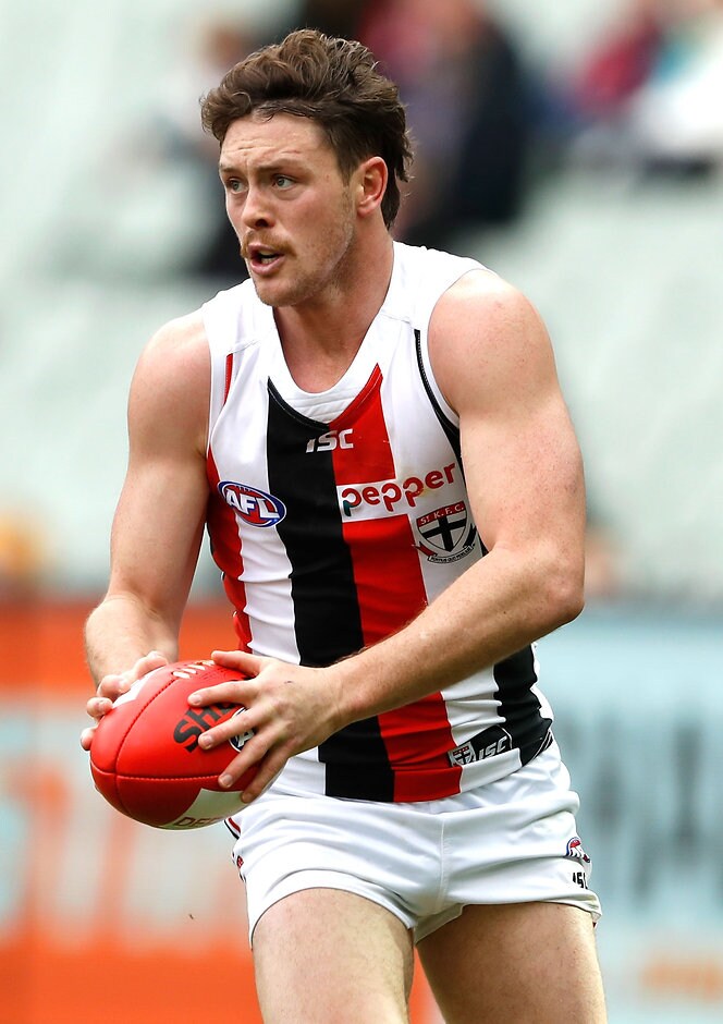 AFL 2016 Rd 22 - Richmond v St Kilda MELBOURNE, AUSTRALIA - AUGUST 20: Jack Steven of the Saints in action during the 2016 AFL Round 22 match between the Richmond Tigers and the St Kilda Saints at the Melbourne Cricket Ground on August 20, 2016 in Melbourne, Australia. (Photo by Adam Trafford/AFL Media)